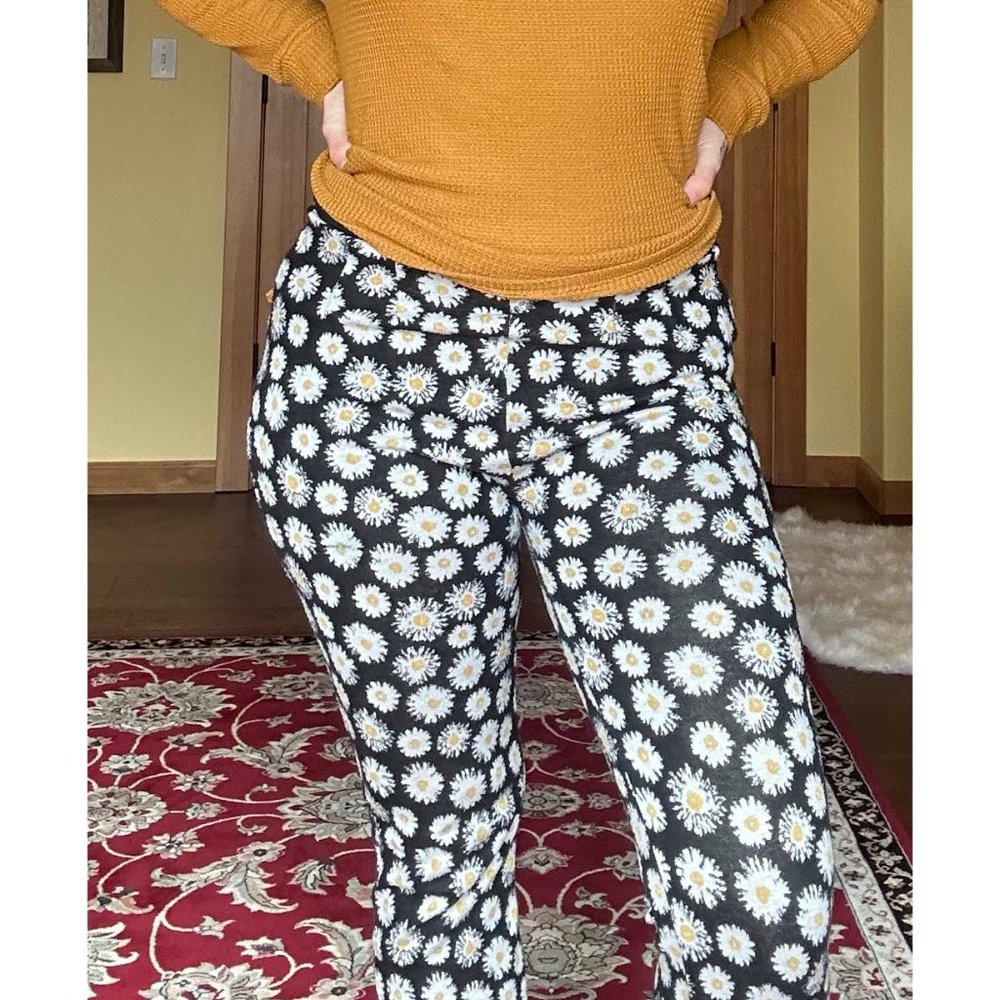 Free People Stretchy Sunflower Print Cropped Pants Size 4